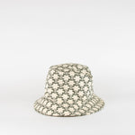 Celine Cream Green Logo Cotton Bucket Hat