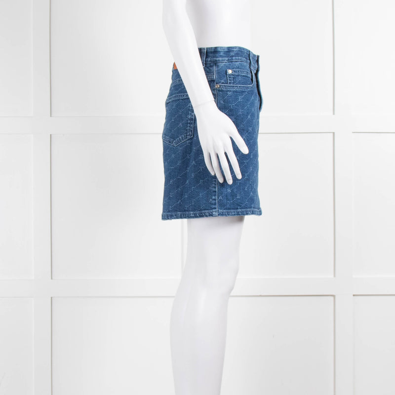 Stella McCartney Short Denim Logo Skirt