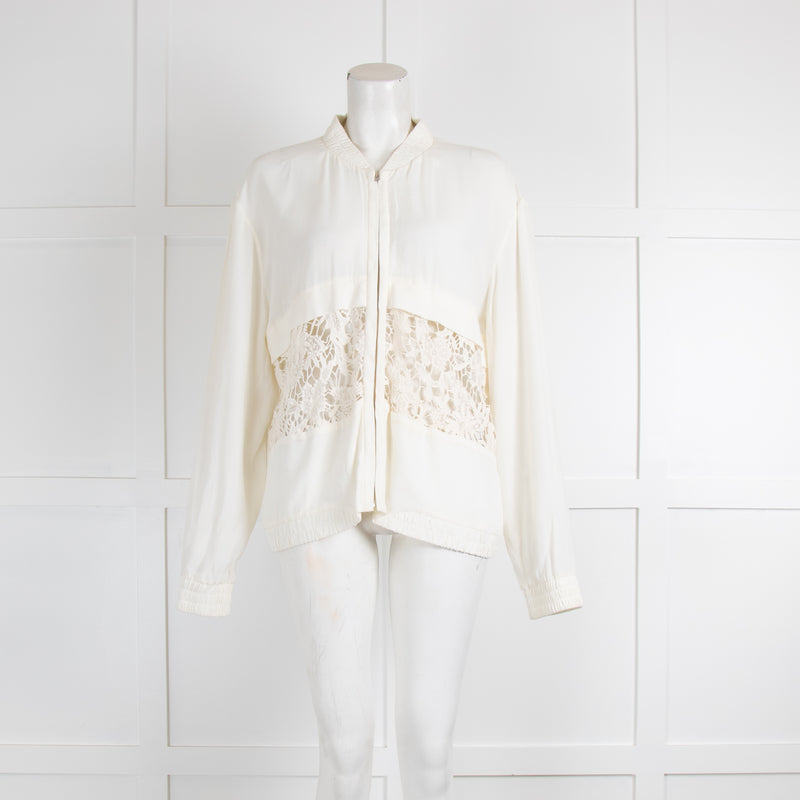 IRO Cream Lace Insert Bomber