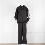 P.E Nation Black Zip Up Man Down Tracksuit Top With White Arm Stripe