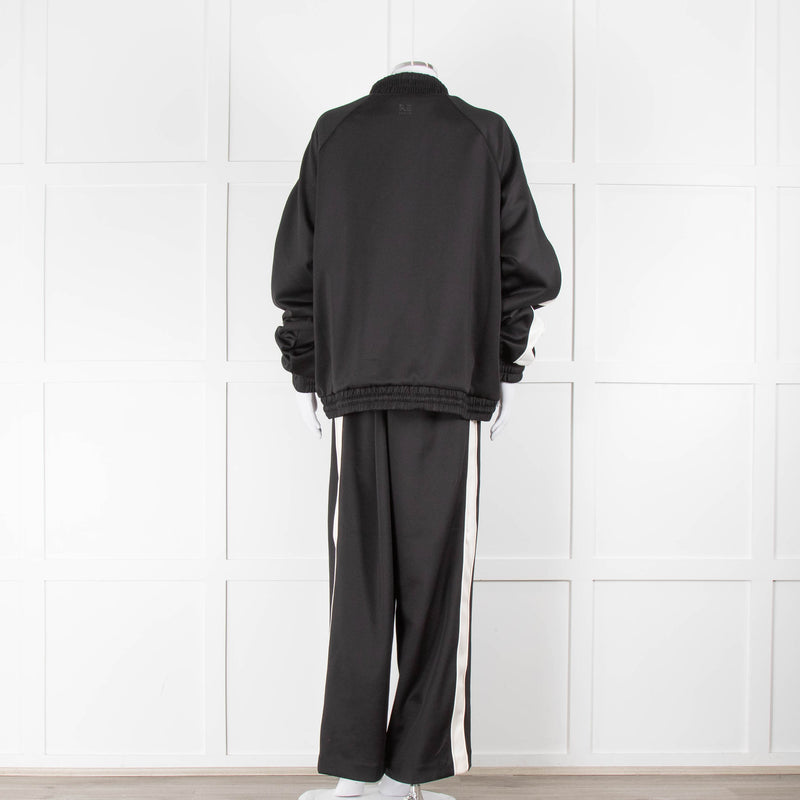 P.E Nation Black Zip Up Man Down Tracksuit Top With White Arm Stripe