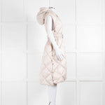 Max Mara The Cube Quilted Long Belted Gilet in Putty