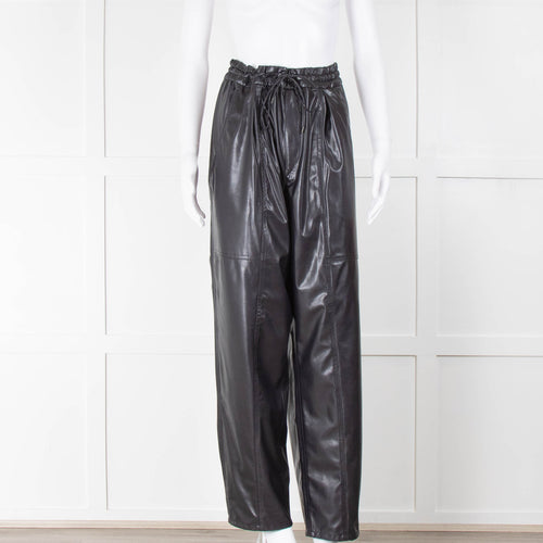 Isabel Marant Etoile Faux Leather Black Trousers