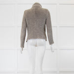 Iro Grey Thick Knit Zip Up Jacket