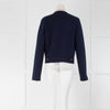 Strenesse Navy Cardigan Red Stripe On Collar