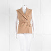 Eleventy Camel Wool Mix Belted Waistcoat