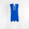 Sandro Blue Lace Insert Sleeveless Dress