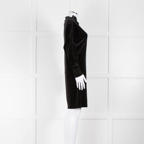 Norma Kamali Black Velvet Bat Wing Dress