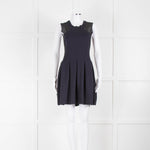 Maje Dark Navy Sleeveless Dress With Mesh Inserts