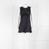 Chloe Dark Navy Tunic Dress With Black Applique