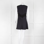 Chloe Dark Navy Tunic Dress With Black Applique