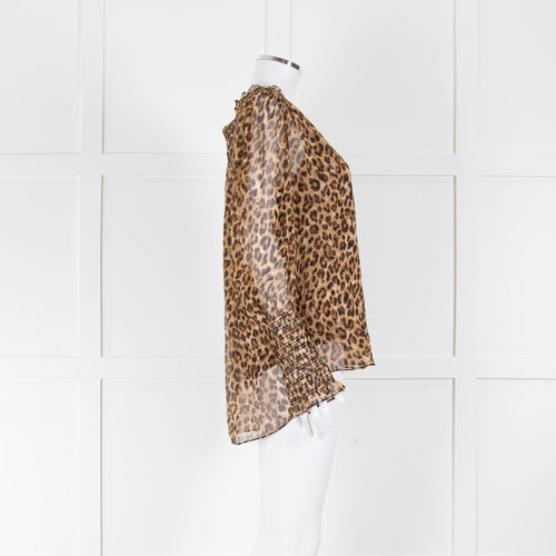 Veronica Beard Silk Animal Print Blouse With Matching Slip