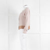 360 Cashmere Beige Cashmere Cardigan With Grey And Camel Rib Hem