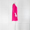 Isabel Marant Hot Pink Silk Pom Pom Trim Kaftan Dress