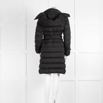 Burberry Black Double Breasted Quilted Coat With Belt