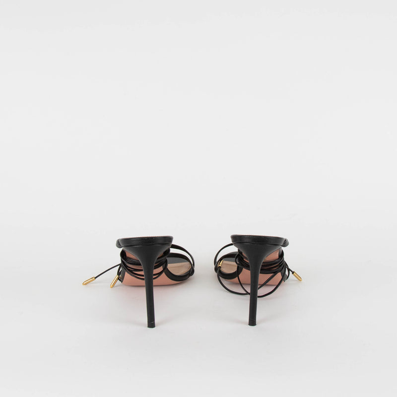 Aquazzura Black Spaghetti Strap Sandals