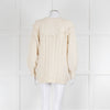 LoveShackFancy Cream Cable Rose Button Cardigan