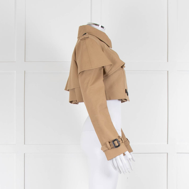 Burberry Prorsum Camel Cropped Trench Jacket