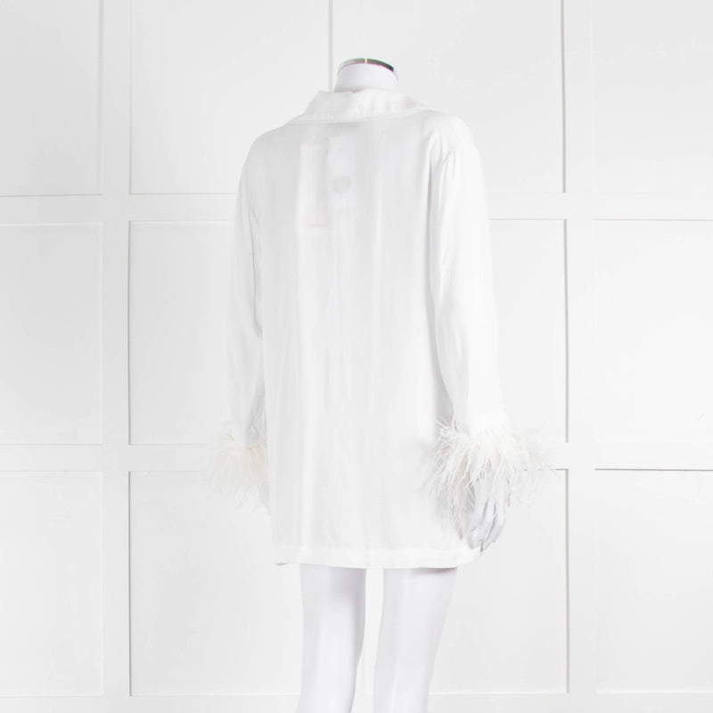 Sleeper Party White Feather Trimmed Pyjama Set