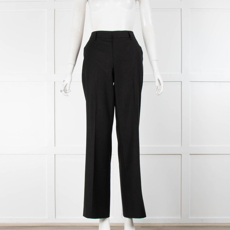 Strenesse Black Pinstripe Tailored Trousers