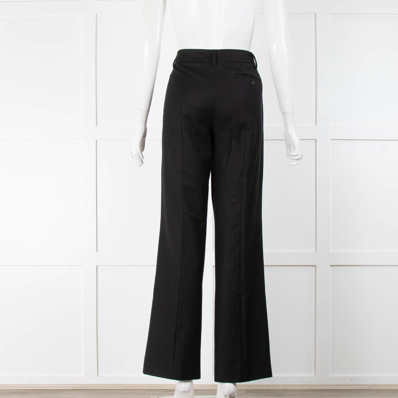 Strenesse Black Pinstripe Tailored Trousers