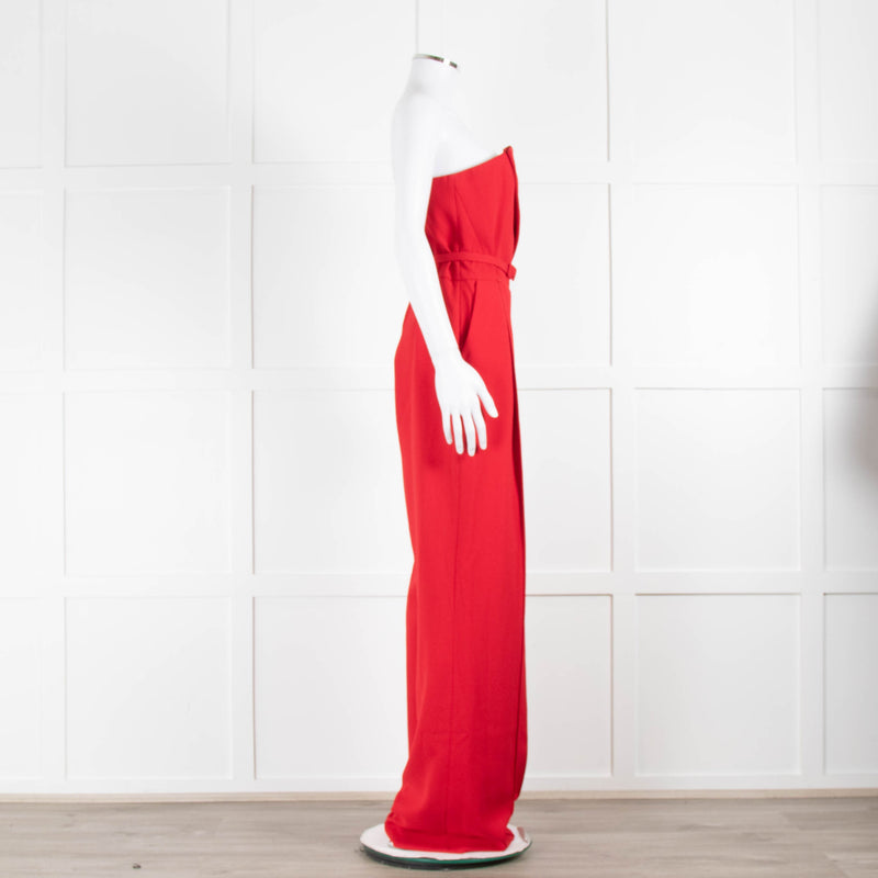 Nadine Merabi Vanessa Red Strapless Jumpsuit