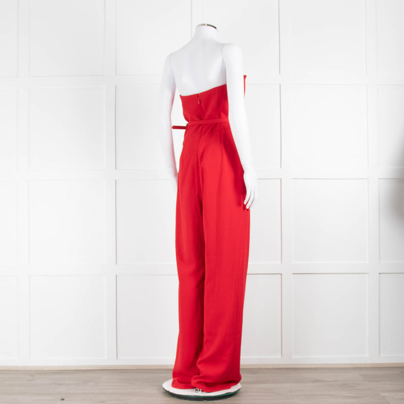 Nadine Merabi Vanessa Red Strapless Jumpsuit