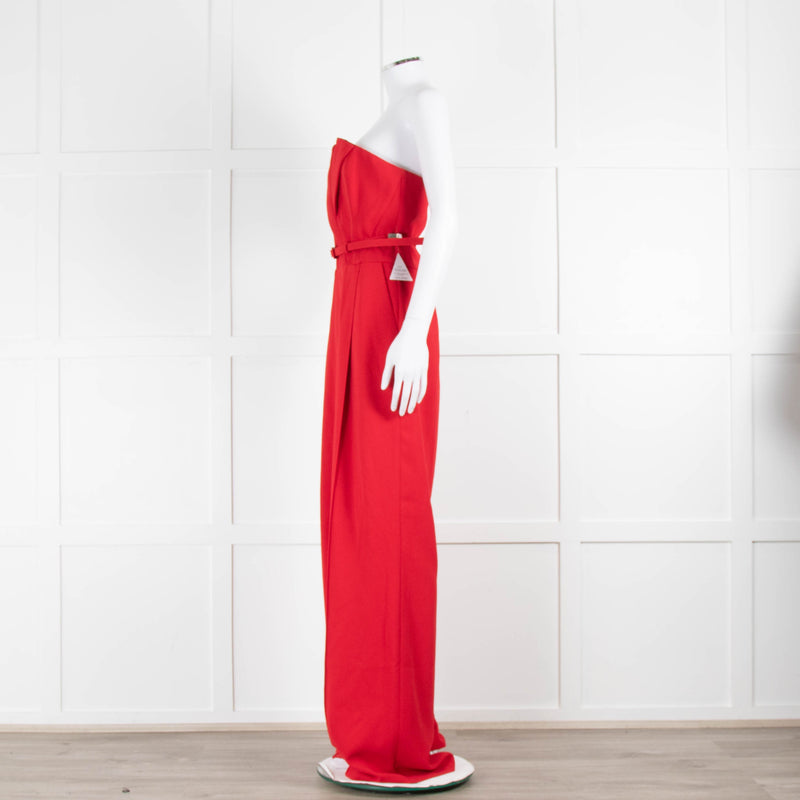 Nadine Merabi Vanessa Red Strapless Jumpsuit