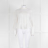 Isabel Marant White Linen L/S Top With Netting Neck