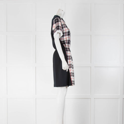 Louis Vuitton White Black Red Silk Short Sleeve Mini Dress