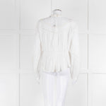 Isabel Marant White Linen L/S Top With Netting Neck