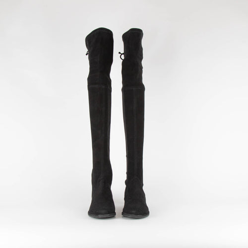 Stuart Weitzman Black Suede Lowland Boots