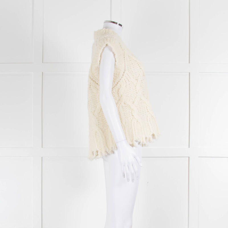 Acne Studios Cream Wool Mix Loose Cable Knit Vest