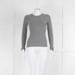 Rag & Bone Grey Thin Knit Rib Long Slv Top