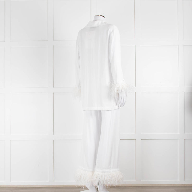 Sleeper Party White Feather Trimmed Pyjama Set