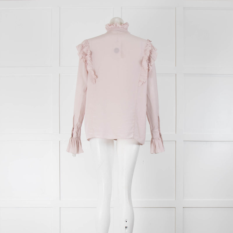 Zadig & Voltaire Pale Pink Silk Ruffle Blouse