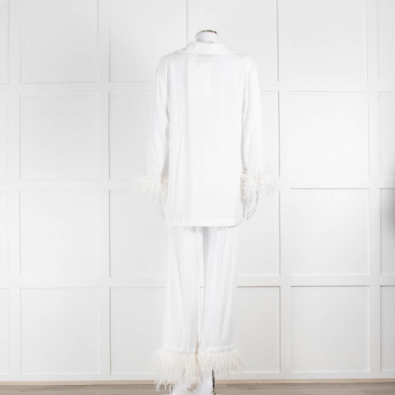 Sleeper Party White Feather Trimmed Pyjama Set