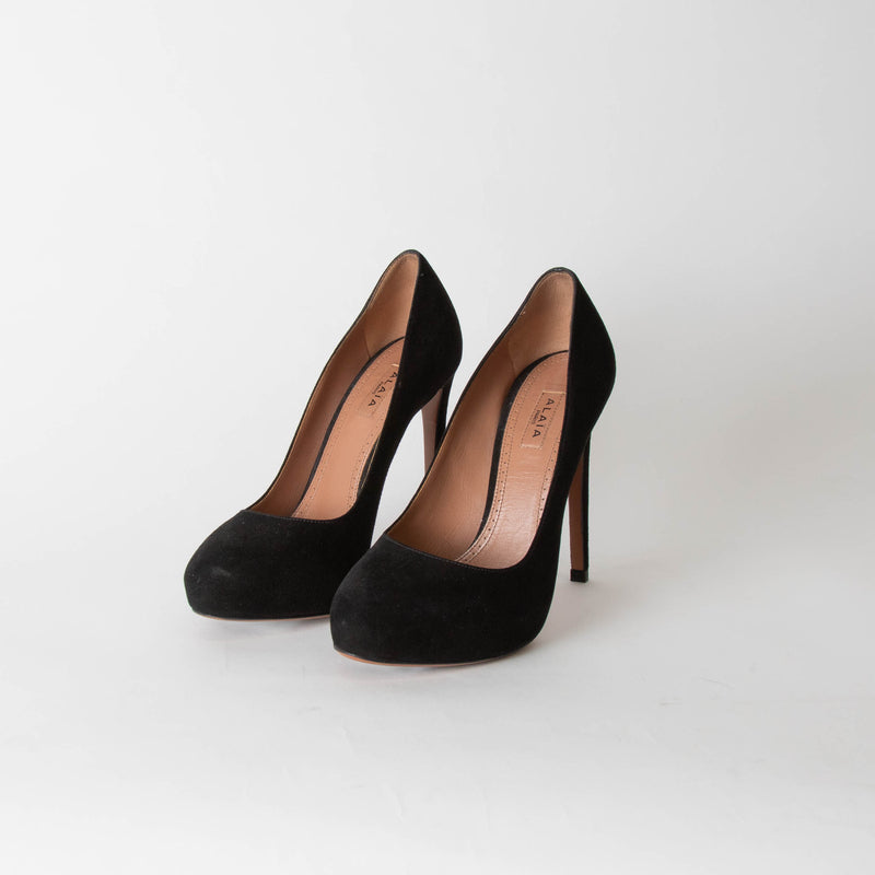 Alaia Black Suede High Heel Shoes