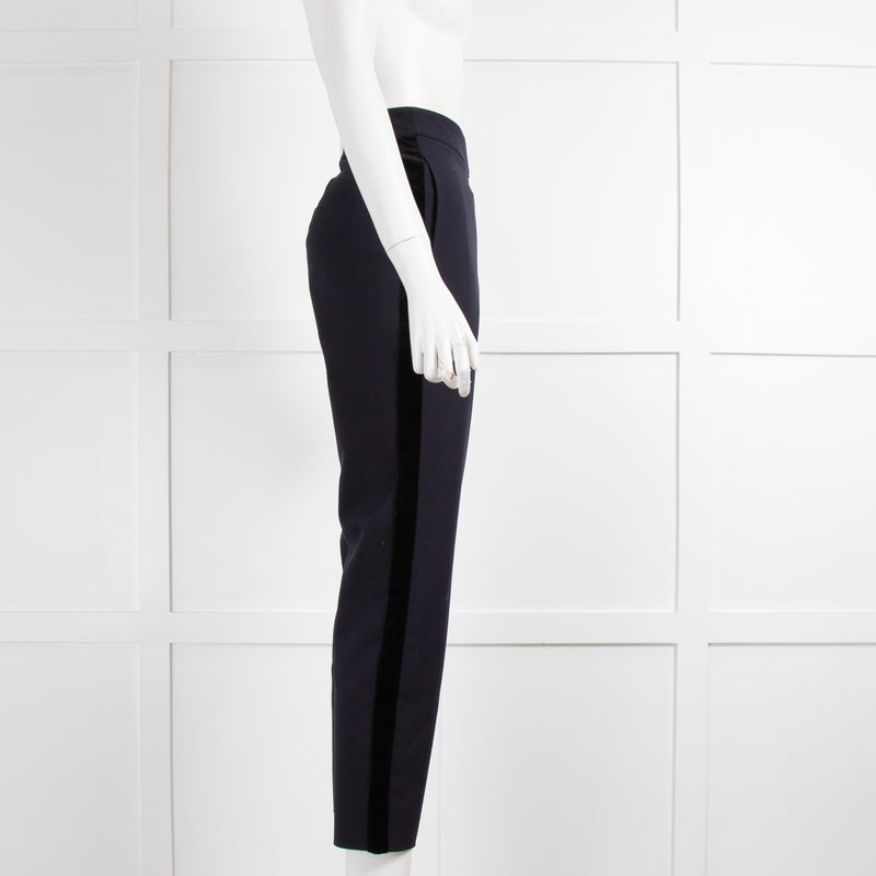 Wyse London Navy Cigarette Track Stripe Trousers