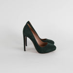 Alaia Dark Green Suede High Heel Shoes