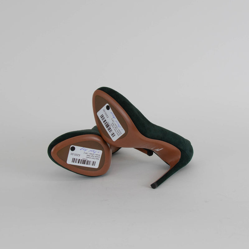 Alaia Dark Green Suede High Heel Shoes