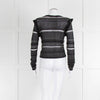 McQ Black Lurex Pointelle L/S Top