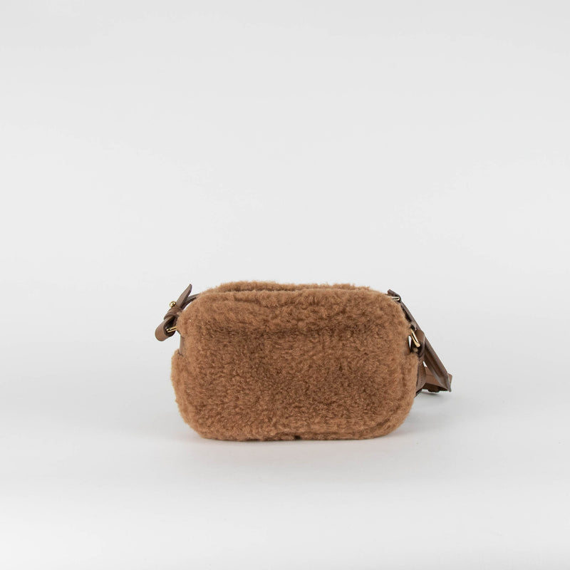 Max Mara Brown Faux Fur Crossbody Bag