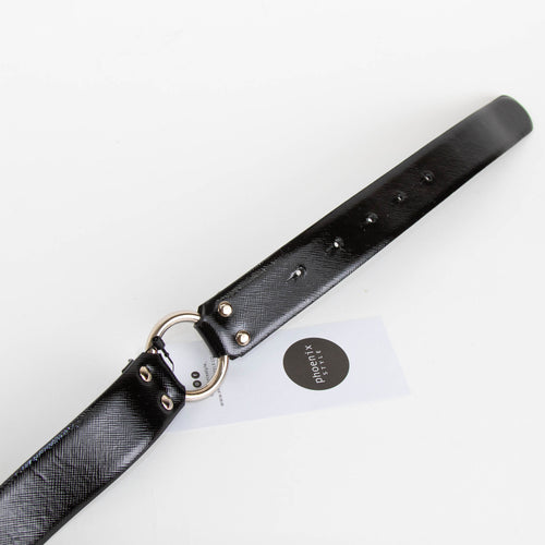 Dolce & Gabbana Black Leather Silver Buckle Belt