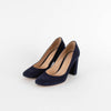 Gianvito Rossi Navy Suede Block Heeled Shoes