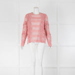Self-Portrait Pink Crochet Lace Long Sleeve Blouse