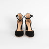 Gianvito Rossi Black Suede Block Heel Ankle Strap Shoes