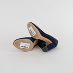 Gianvito Rossi Navy Suede Block Heeled Shoes