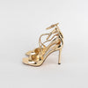 Jimmy Choo Gold Patent Leather Heeled Sandals