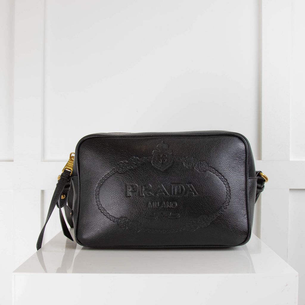 Prada Black Calfskin Logo Camera Bag QNB41Z3PKB001